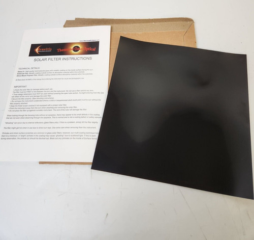 Solar filter sheet for - 8"x8",